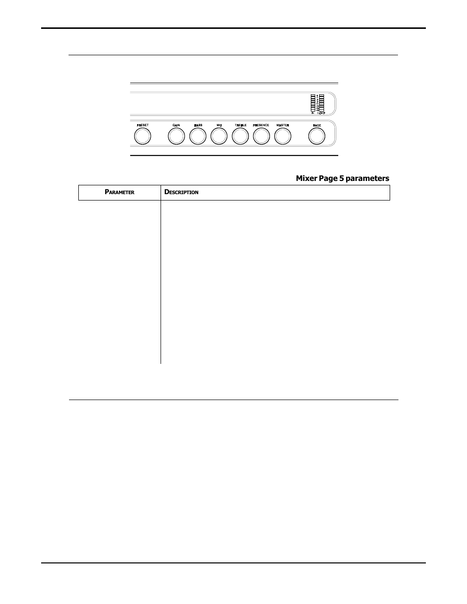 Reverb mix levels, Mixer page 5 | Rocktron Prophesy II User Manual | Page 56 / 96