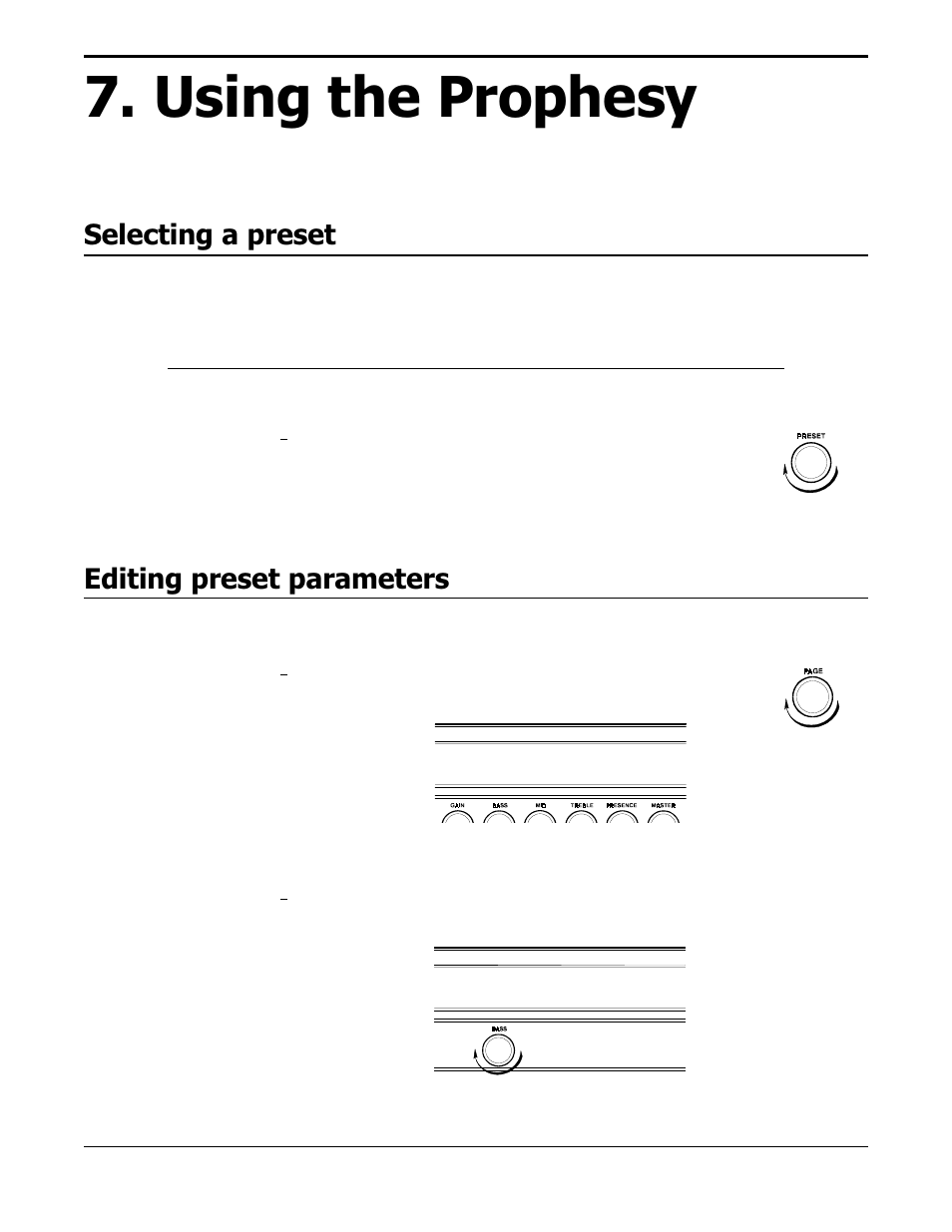 Using the prophesy, Selecting a preset, Editing preset parameters | Rocktron Prophesy II User Manual | Page 66 / 96