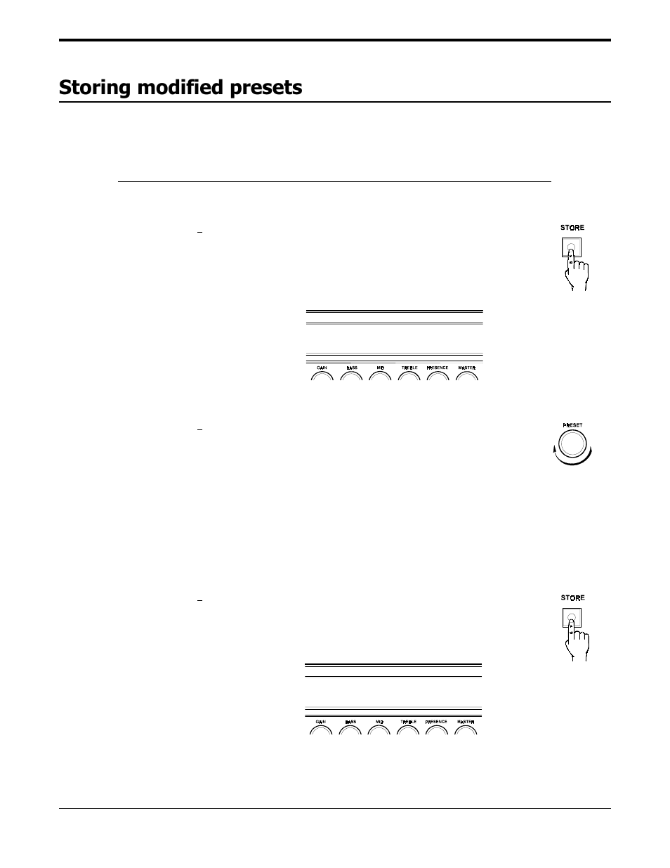Storing modified presets | Rocktron Prophesy II User Manual | Page 67 / 96