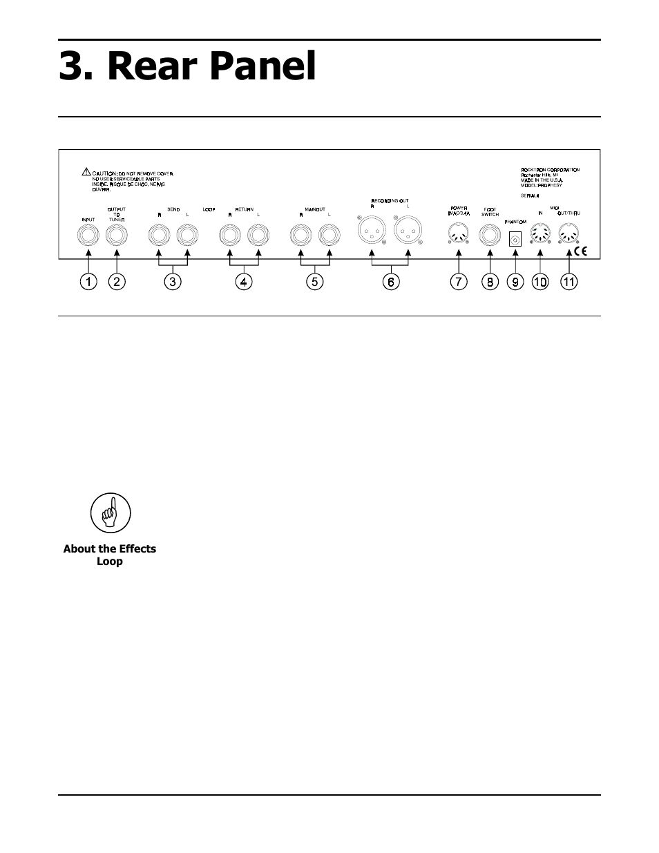 Rear panel | Rocktron Prophesy II User Manual | Page 8 / 96