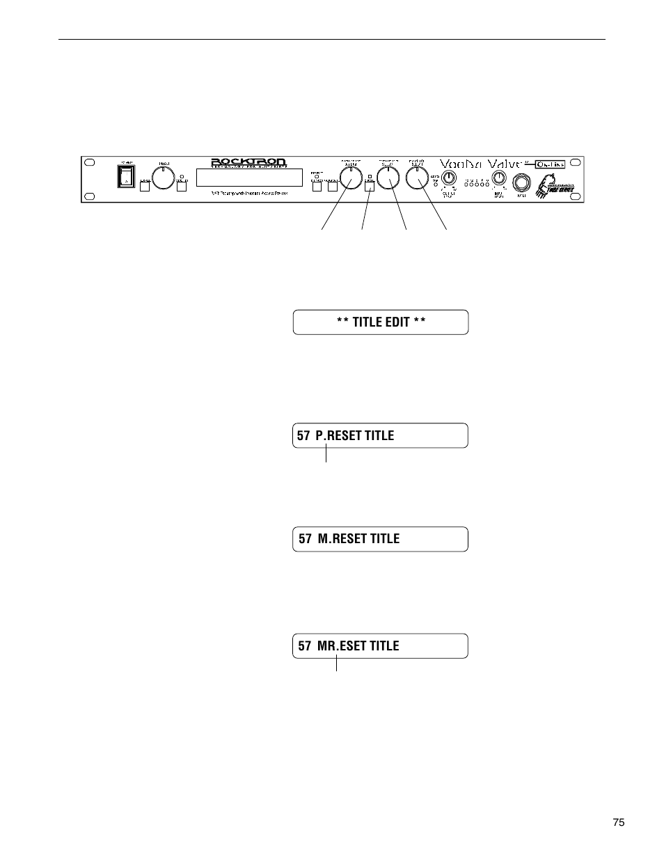 Editing a preset title | Rocktron VooDu Valve User Manual | Page 77 / 105
