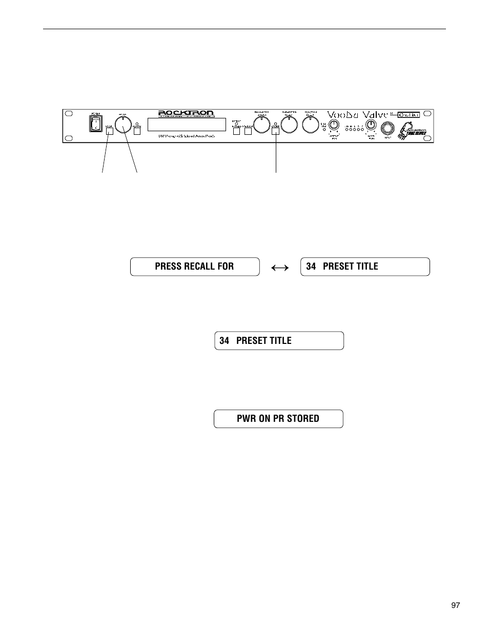 Selecting a power on preset | Rocktron VooDu Valve User Manual | Page 99 / 105