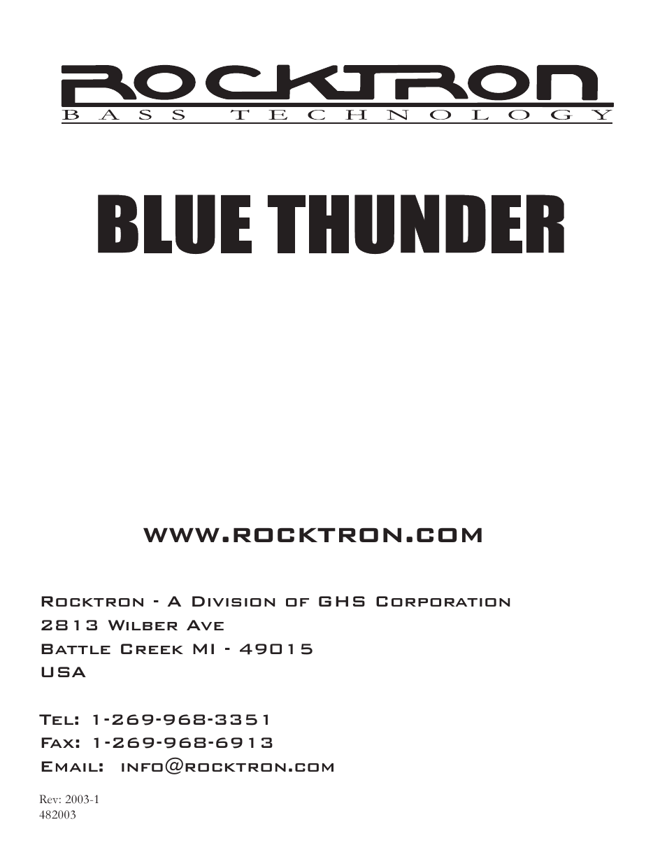 Rocktron Blue Thunder User Manual | Page 64 / 64