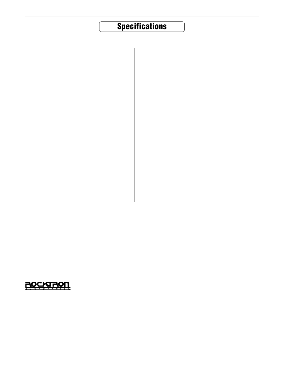 Specifications | Rocktron Chameleon On-Line User Manual | Page 103 / 103
