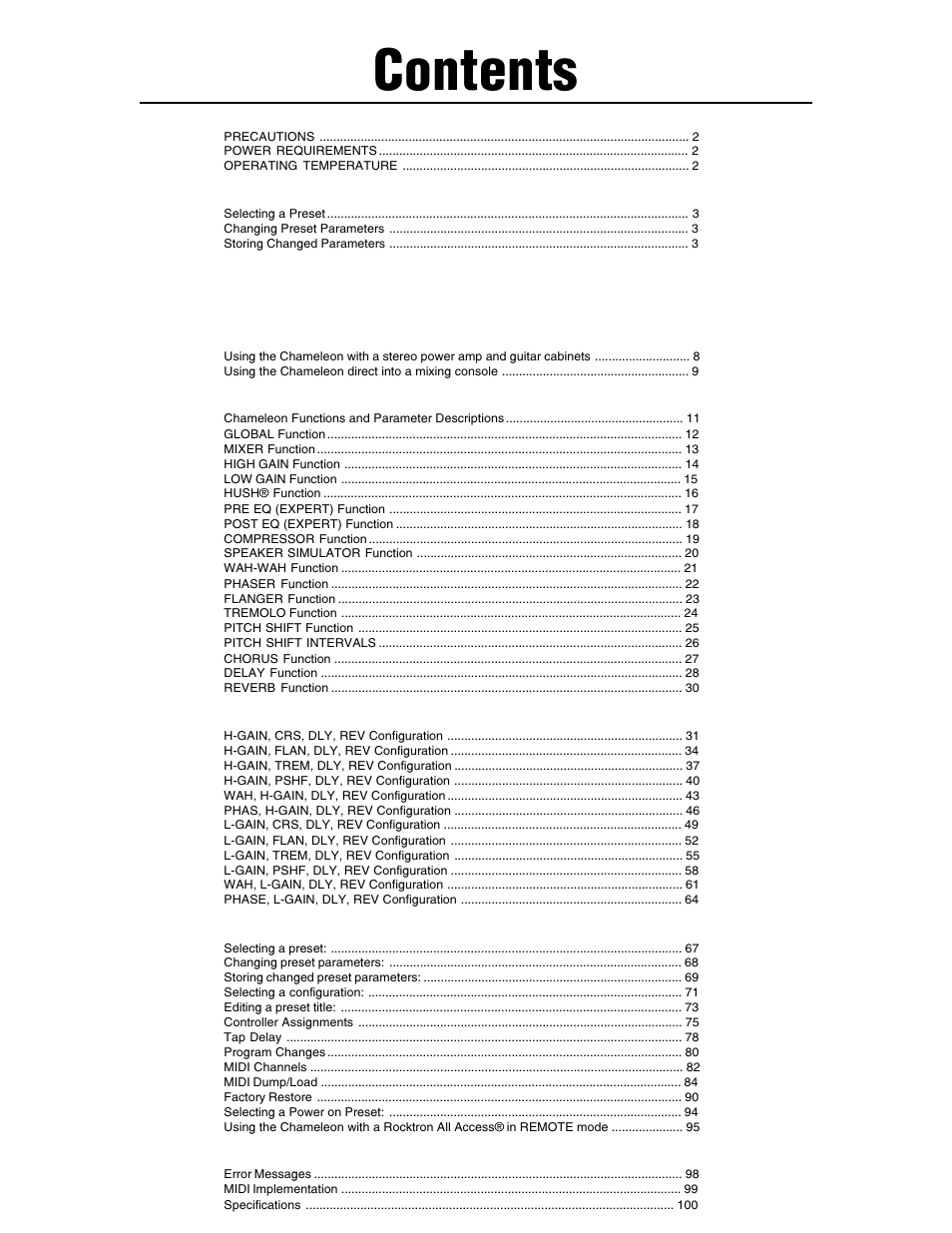 Rocktron Chameleon On-Line User Manual | Page 3 / 103