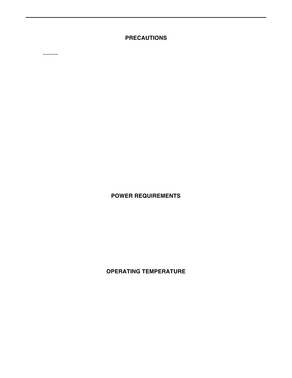 Precautions, Power requirements, Operating temperature | Rocktron Chameleon On-Line User Manual | Page 5 / 103