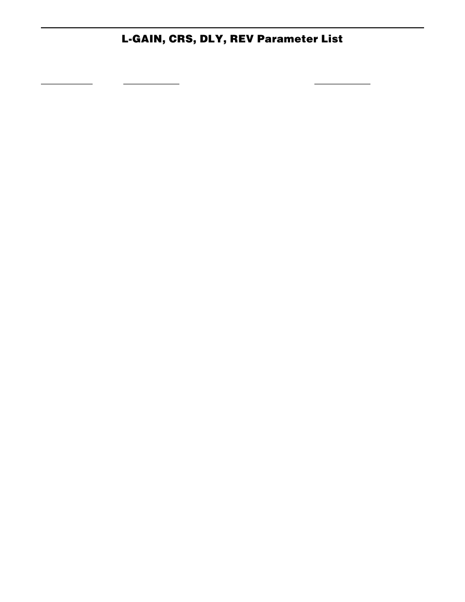 L-gain, crs, dly, rev parameter list | Rocktron Chameleon On-Line User Manual | Page 53 / 103