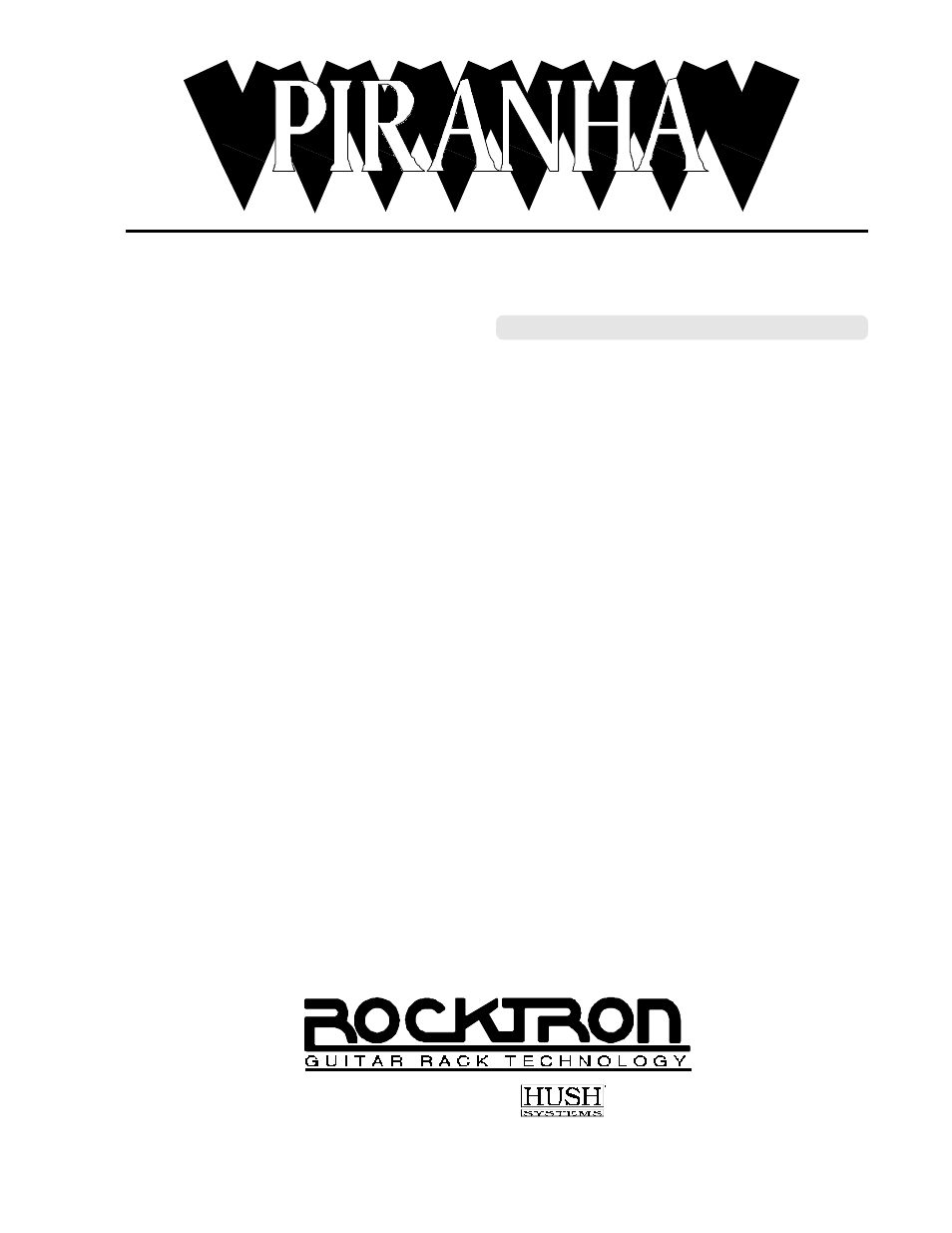 Rocktron Piranha User Manual | 22 pages