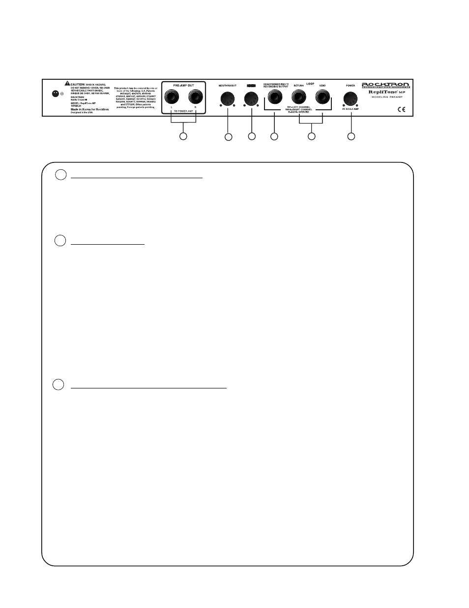 Rear panel | Rocktron RepliTone MP User Manual | Page 10 / 28