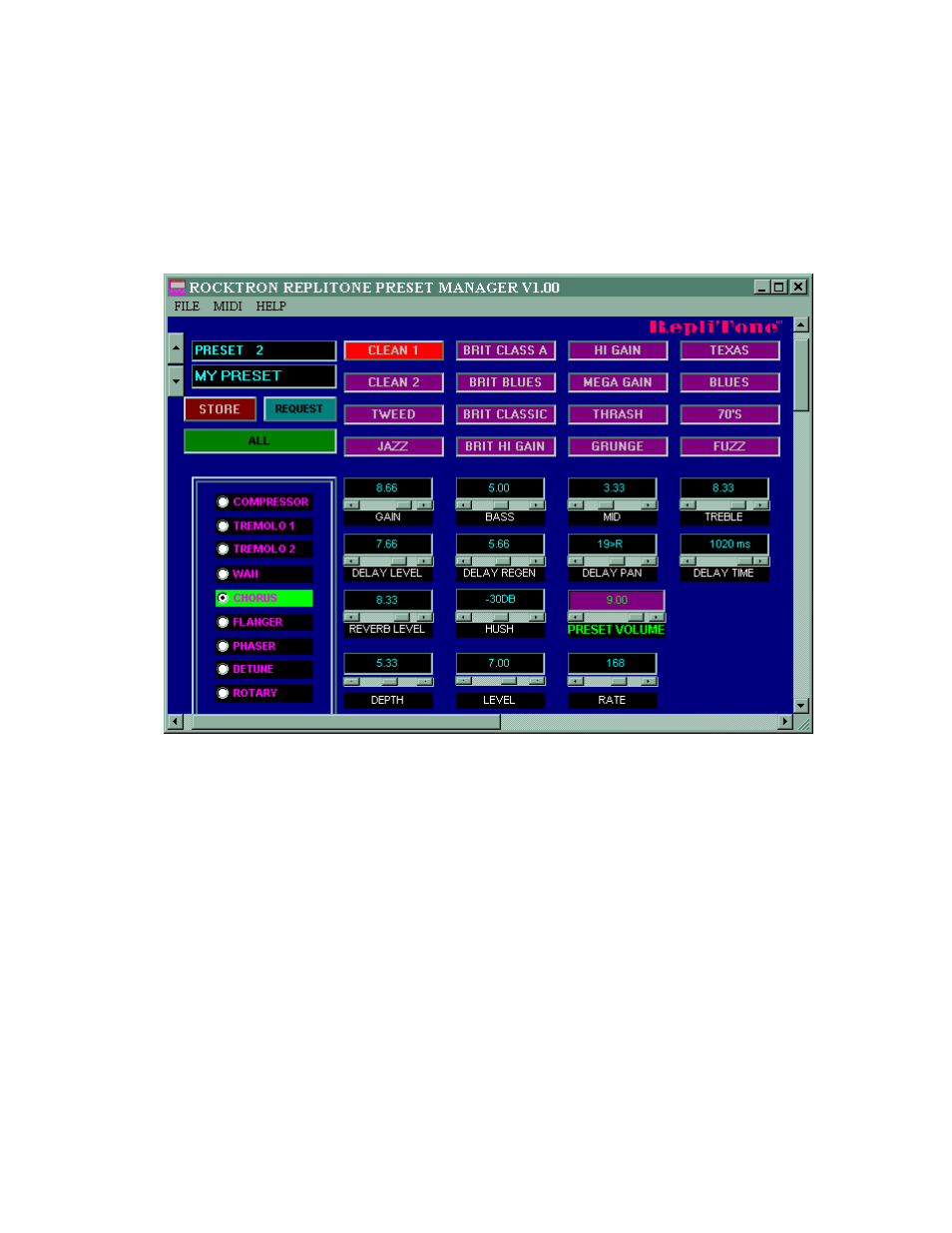 Pc interface - download presets | Rocktron RepliTone MP User Manual | Page 15 / 28