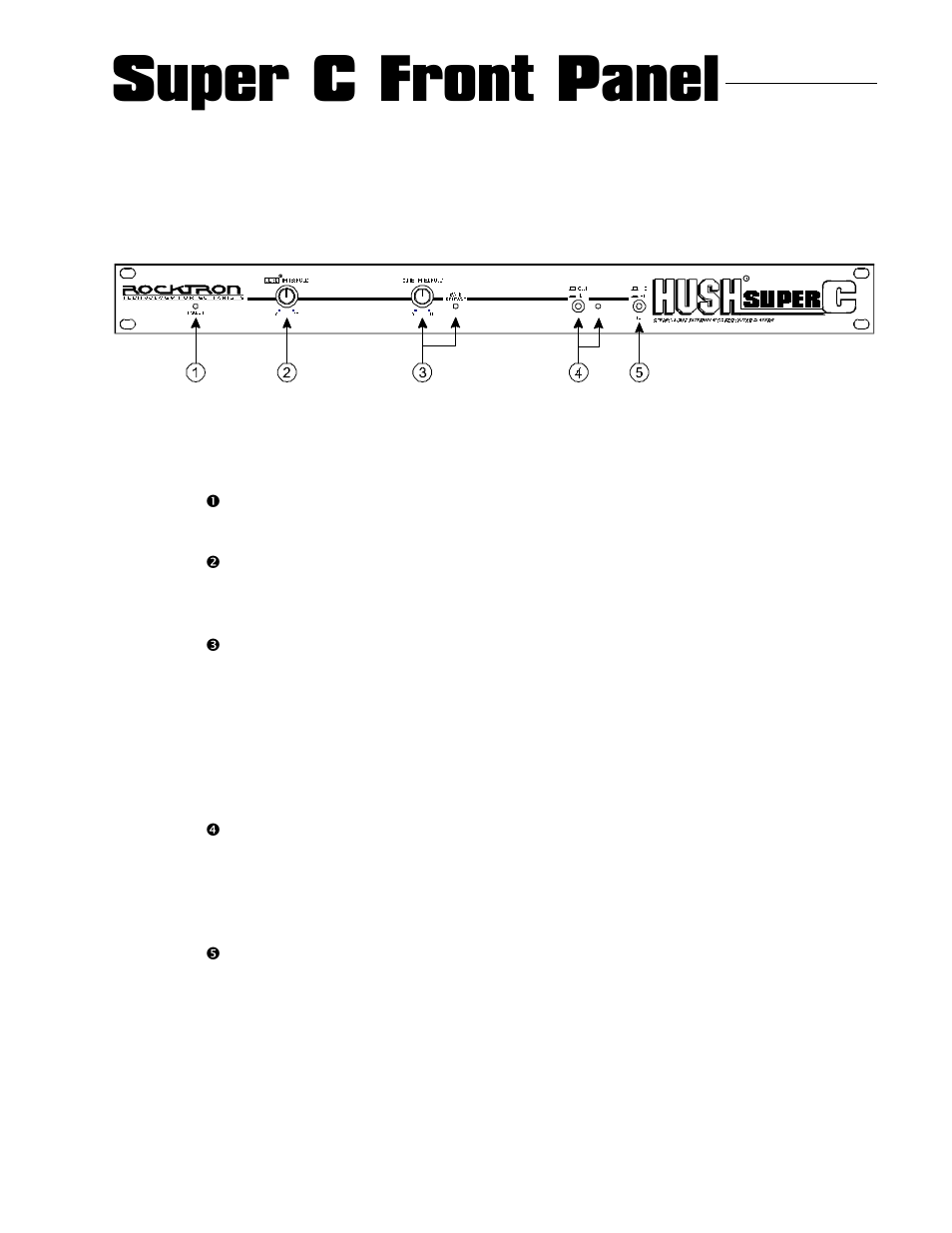 Super c front panel | Rocktron HUSH Super C User Manual | Page 6 / 13