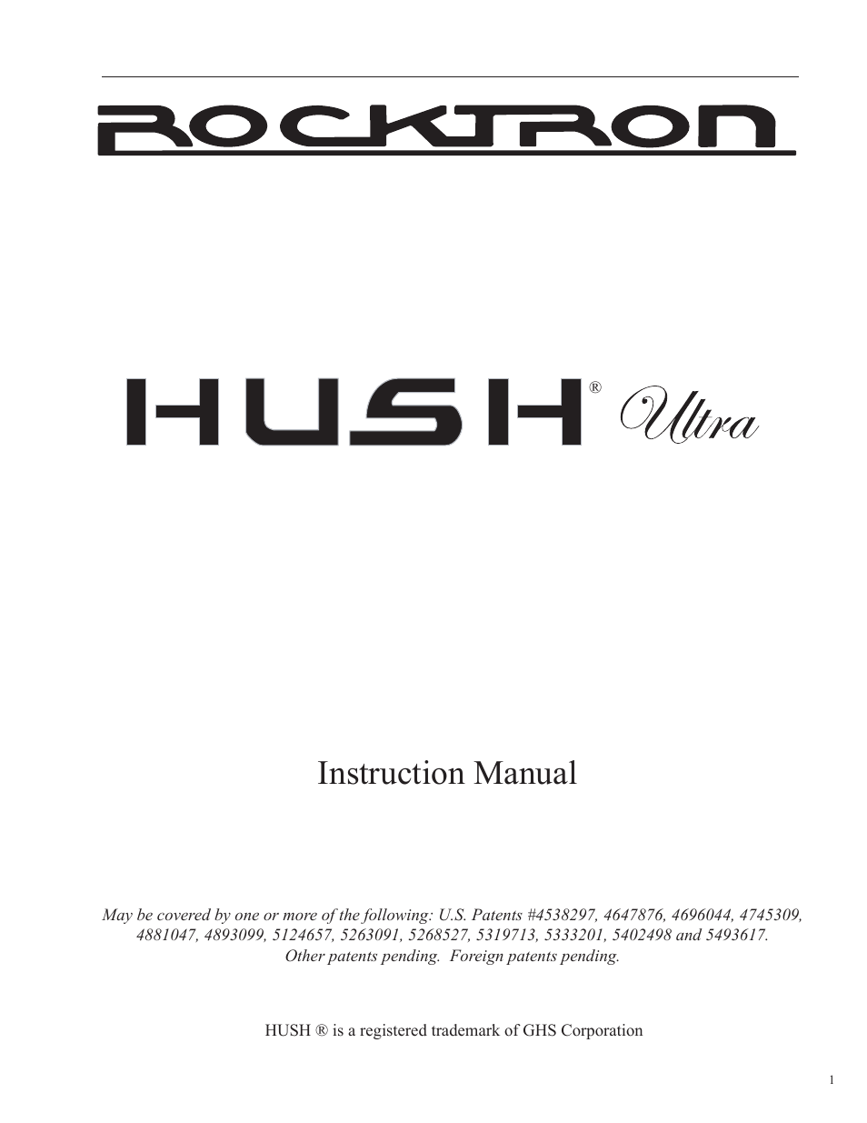 Rocktron HUSH Ultra User Manual | 38 pages