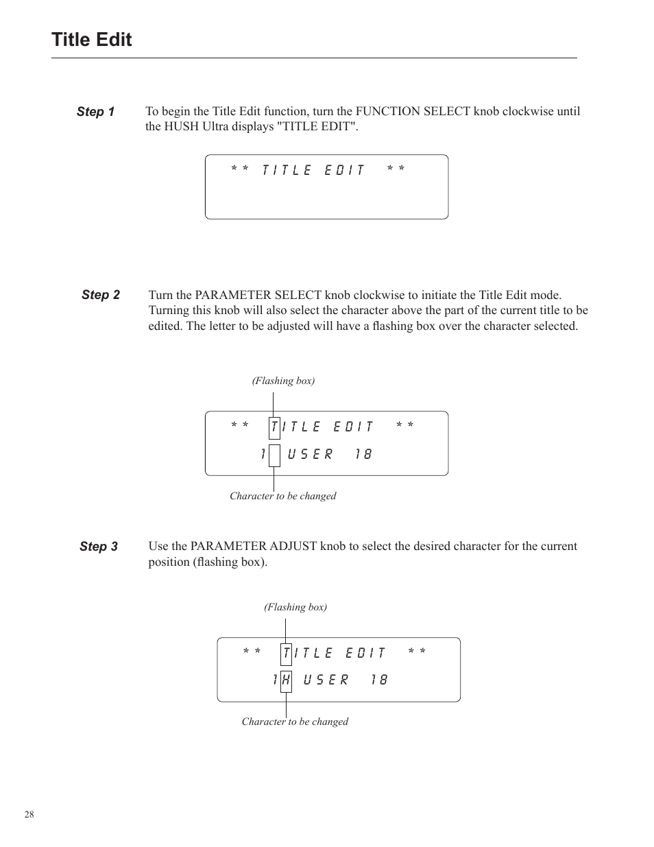 Title edit | Rocktron HUSH Ultra User Manual | Page 28 / 38