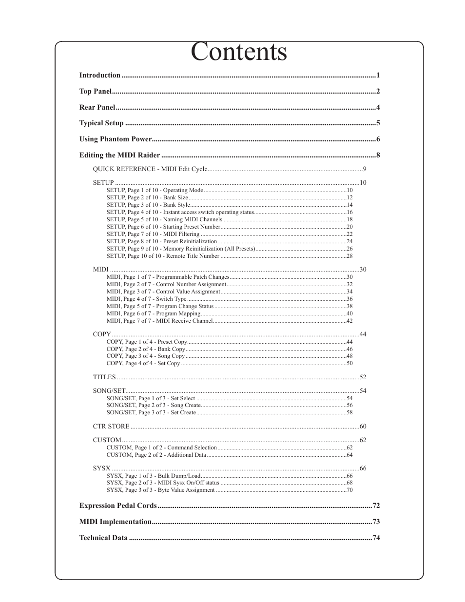 Rocktron MIDI Raider User Manual | Page 3 / 80