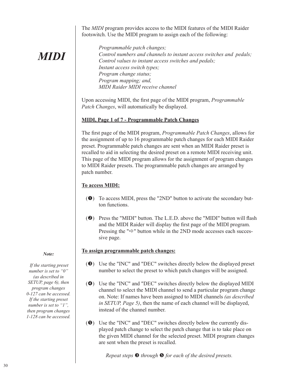 Midi | Rocktron MIDI Raider User Manual | Page 33 / 80