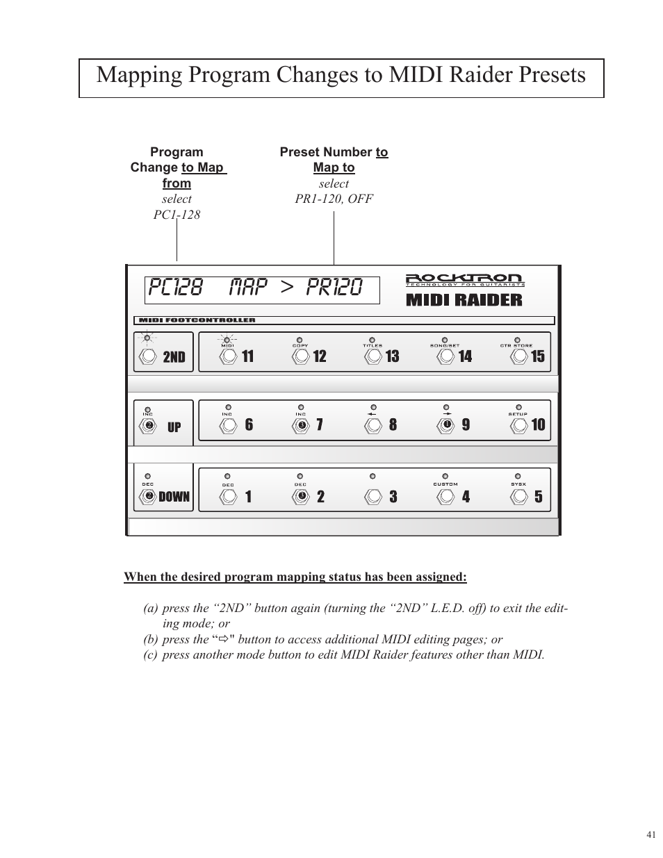 Mapping program changes to midi raider presets | Rocktron MIDI Raider User Manual | Page 44 / 80