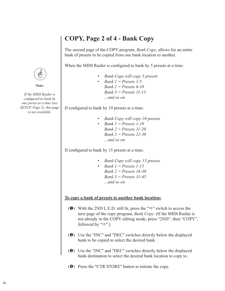 Copy, page 2 of 4 - bank copy | Rocktron MIDI Raider User Manual | Page 49 / 80