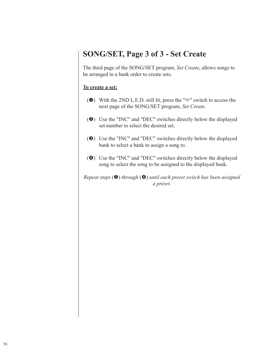 Song/set, page 3 of 3 - set create | Rocktron MIDI Raider User Manual | Page 61 / 80