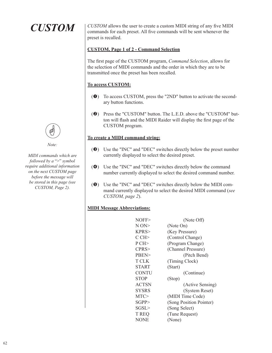 Custom | Rocktron MIDI Raider User Manual | Page 65 / 80