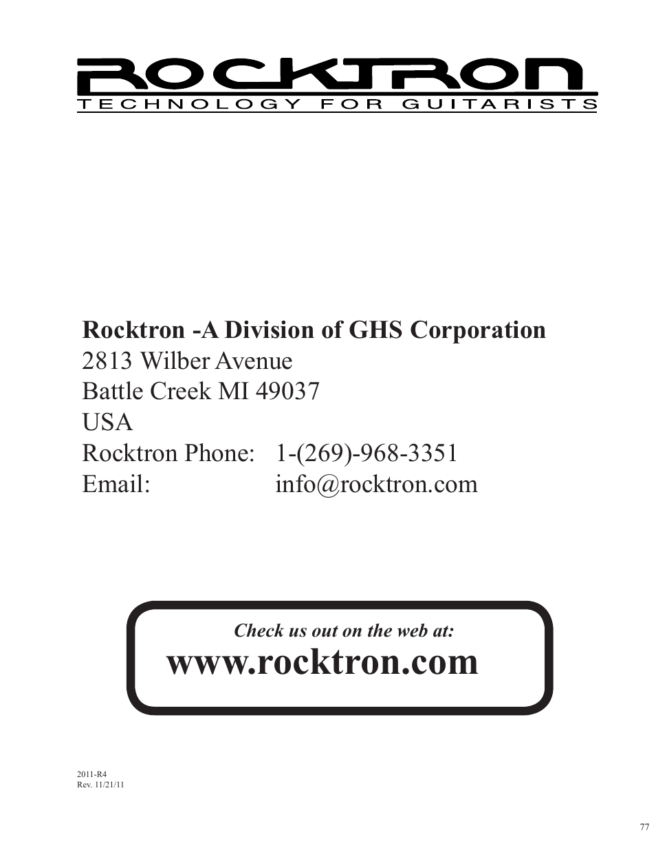Rocktron MIDI Raider User Manual | Page 80 / 80