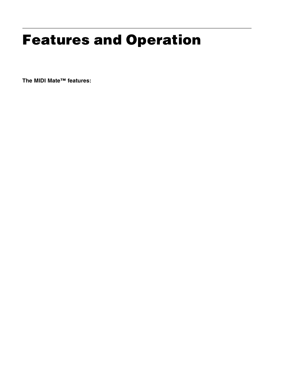 Features and operation | Rocktron MIDI Mate User Manual | Page 9 / 32