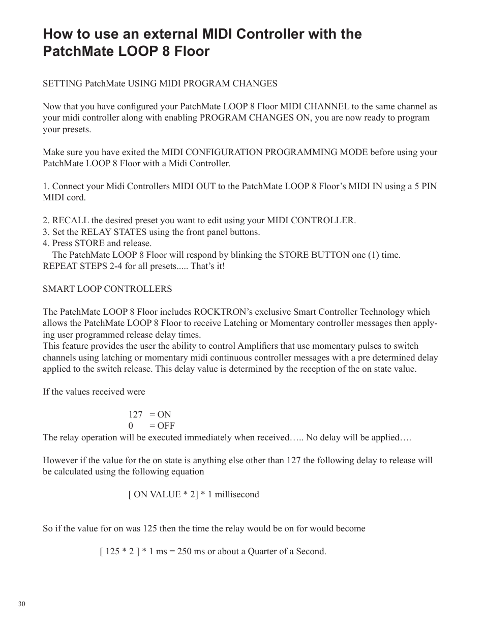 Rocktron Patchmate Loop 8 Floor User Manual | Page 30 / 32