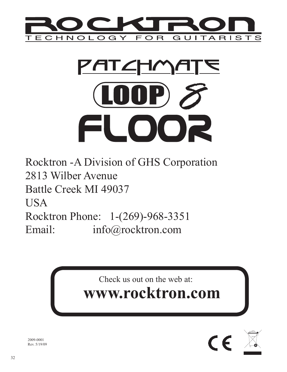 Rocktron Patchmate Loop 8 Floor User Manual | Page 32 / 32