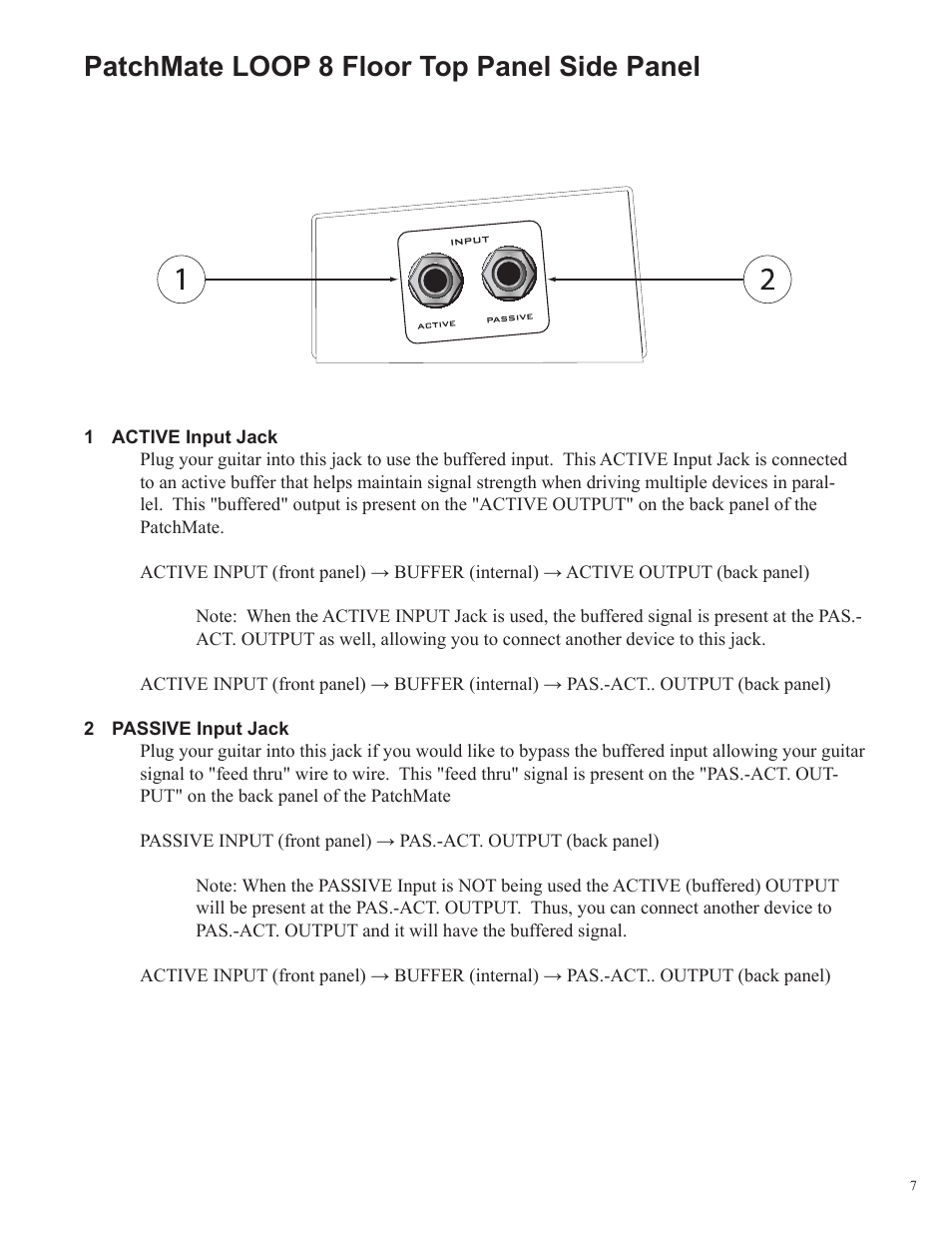 Patchmate loop 8 floor top panel side panel | Rocktron Patchmate Loop 8 Floor User Manual | Page 7 / 32