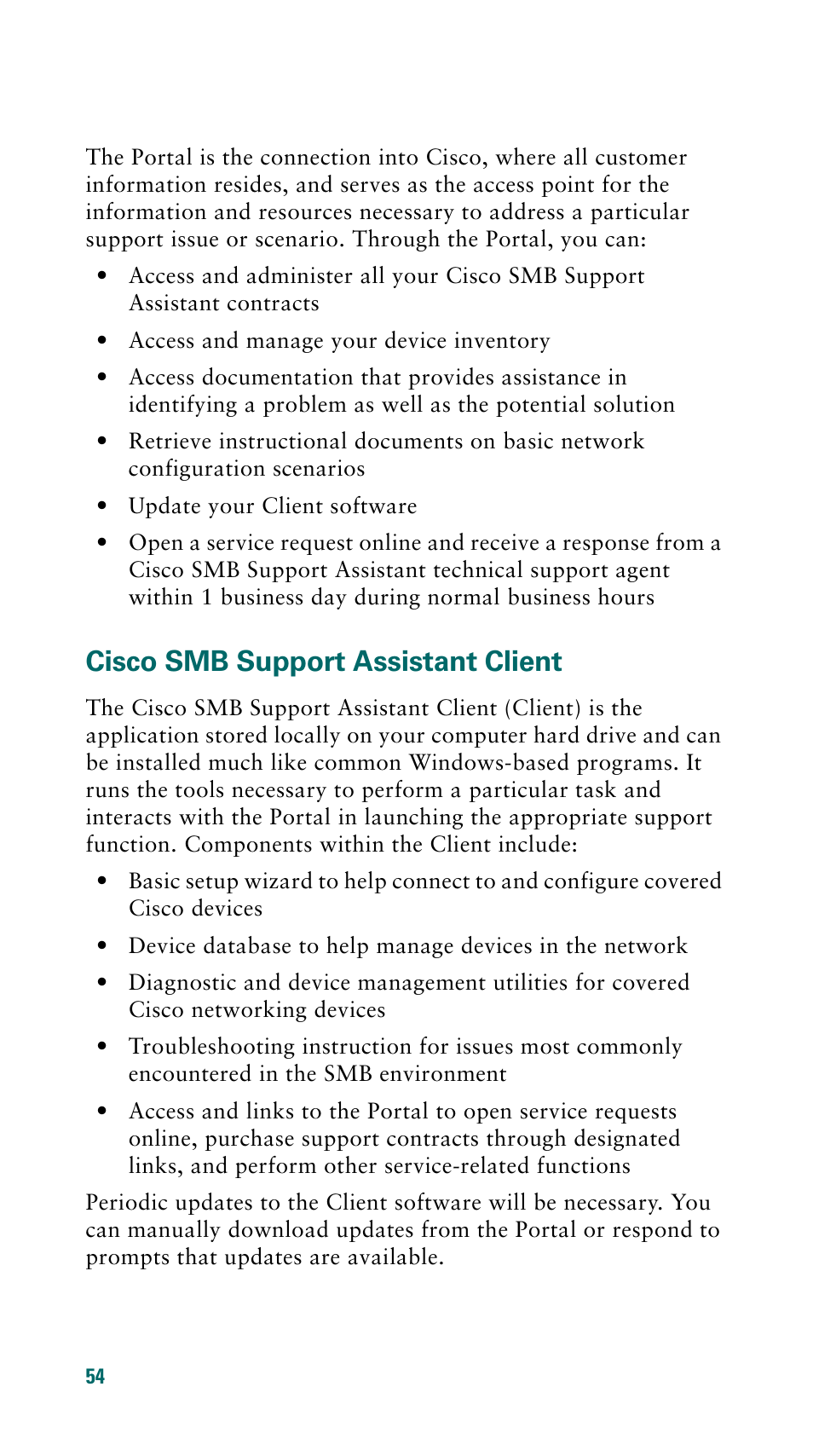 Cisco smb support assistant client | Cisco 500 Series User Manual | Page 54 / 58