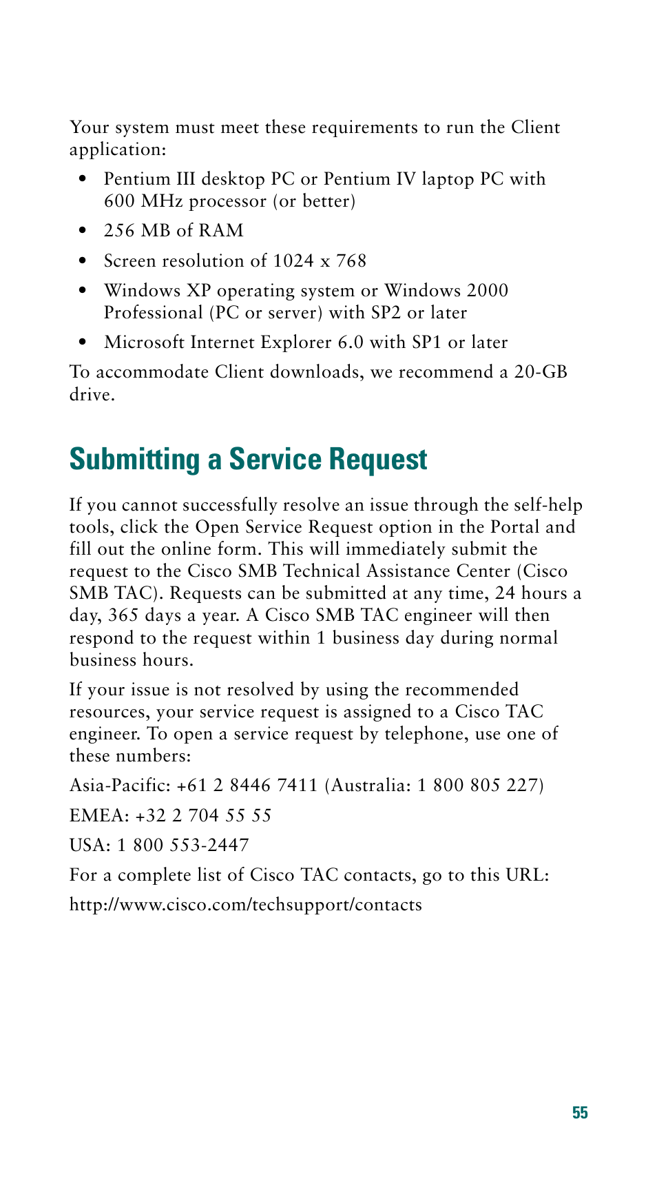Submitting a service request | Cisco 500 Series User Manual | Page 55 / 58