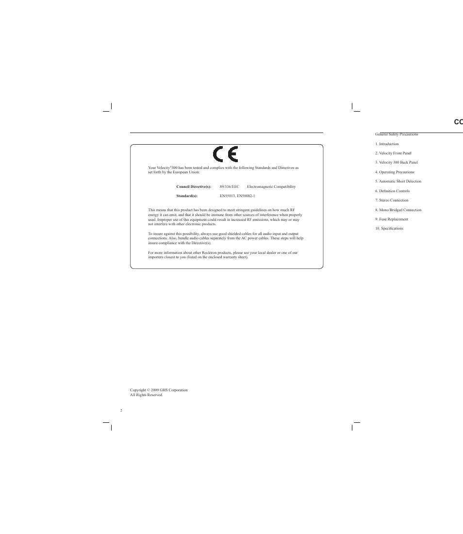 Rocktron Velocity 300 User Manual | Page 2 / 16