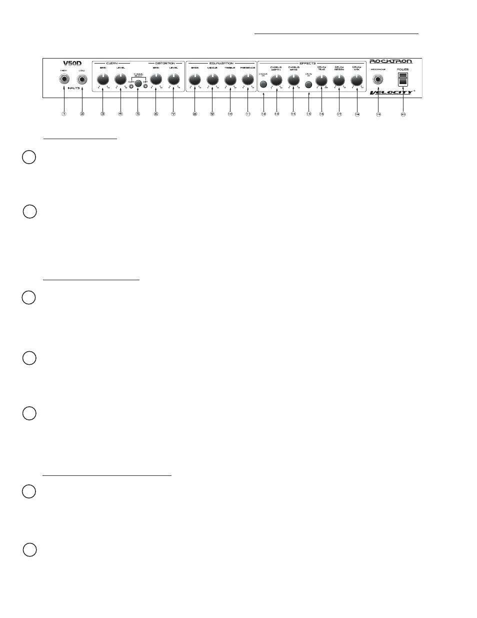 Front panel descriptions | Rocktron V50D User Manual | Page 4 / 9