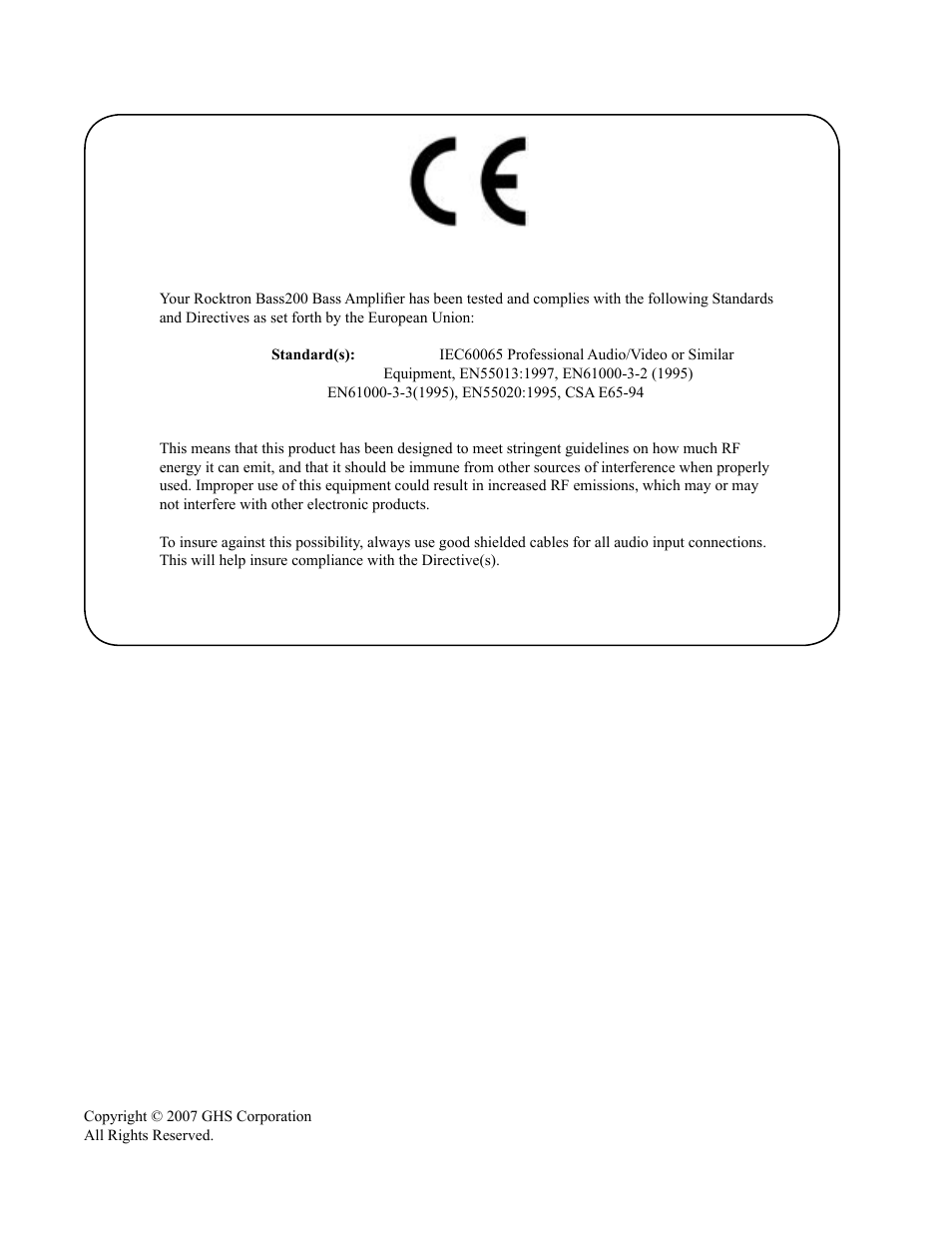 Rocktron BASS200 User Manual | Page 2 / 12