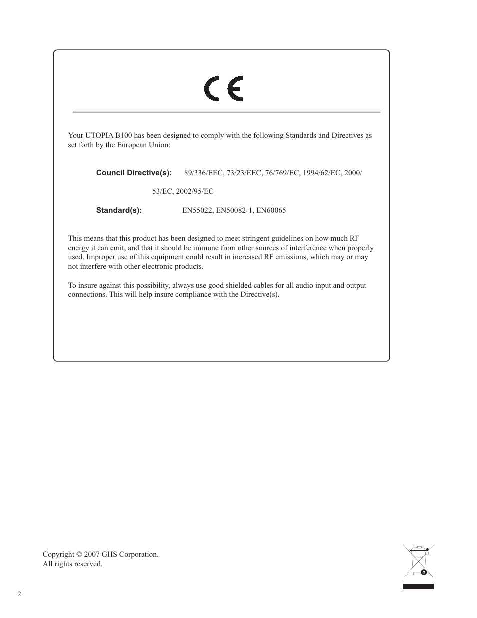 Rocktron Utopia B100 User Manual | Page 2 / 72