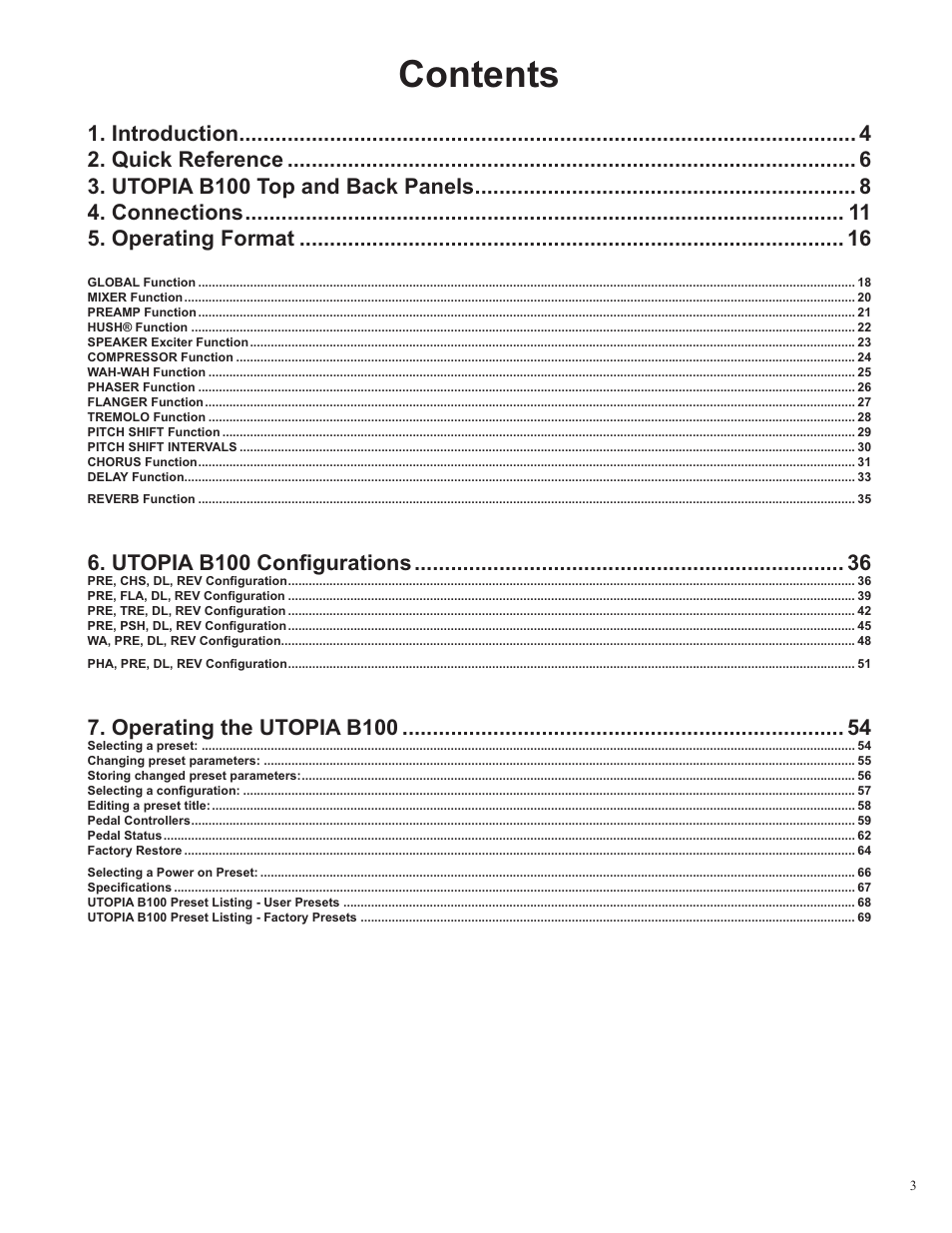 Rocktron Utopia B100 User Manual | Page 3 / 72