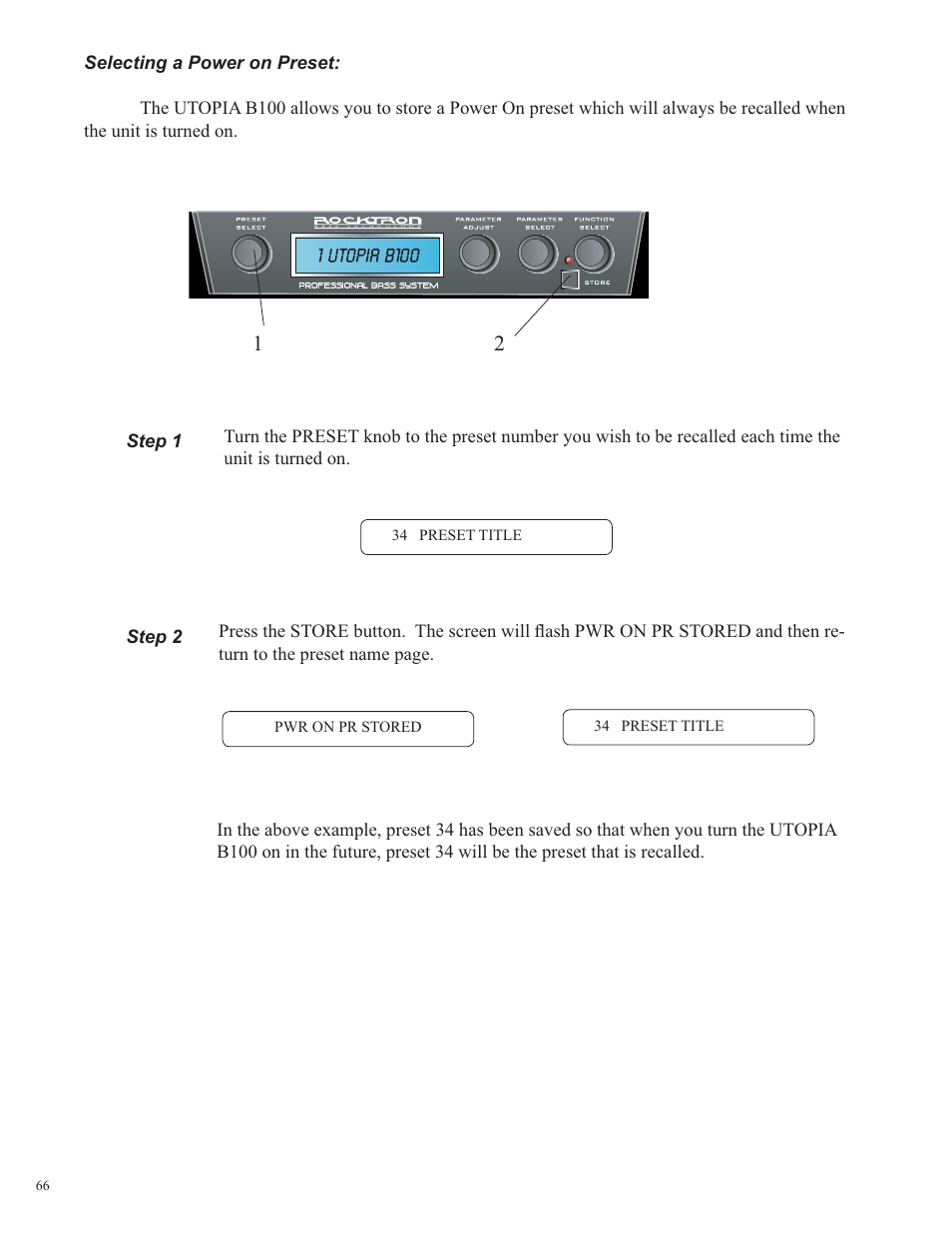 Rocktron Utopia B100 User Manual | Page 66 / 72