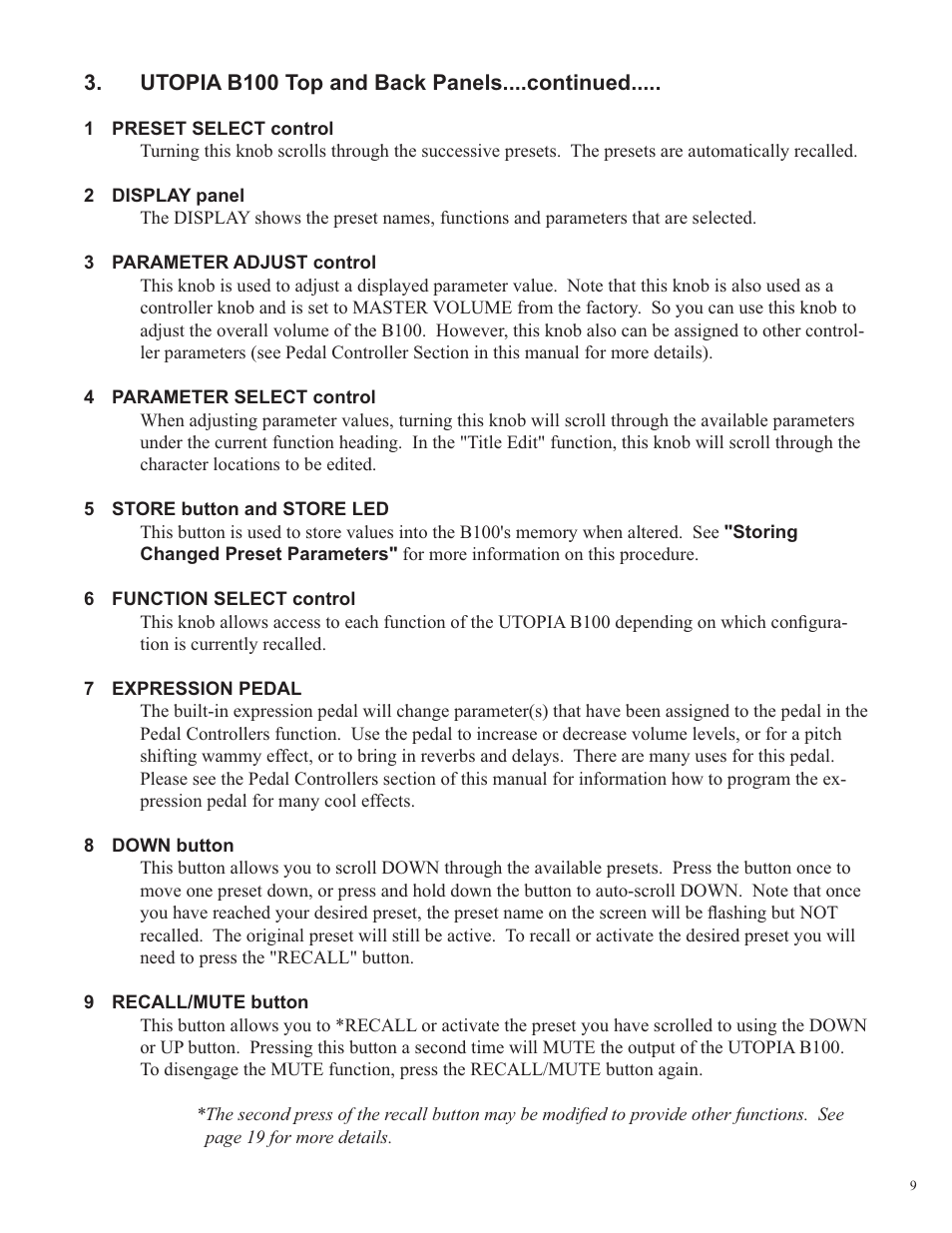 Rocktron Utopia B100 User Manual | Page 9 / 72