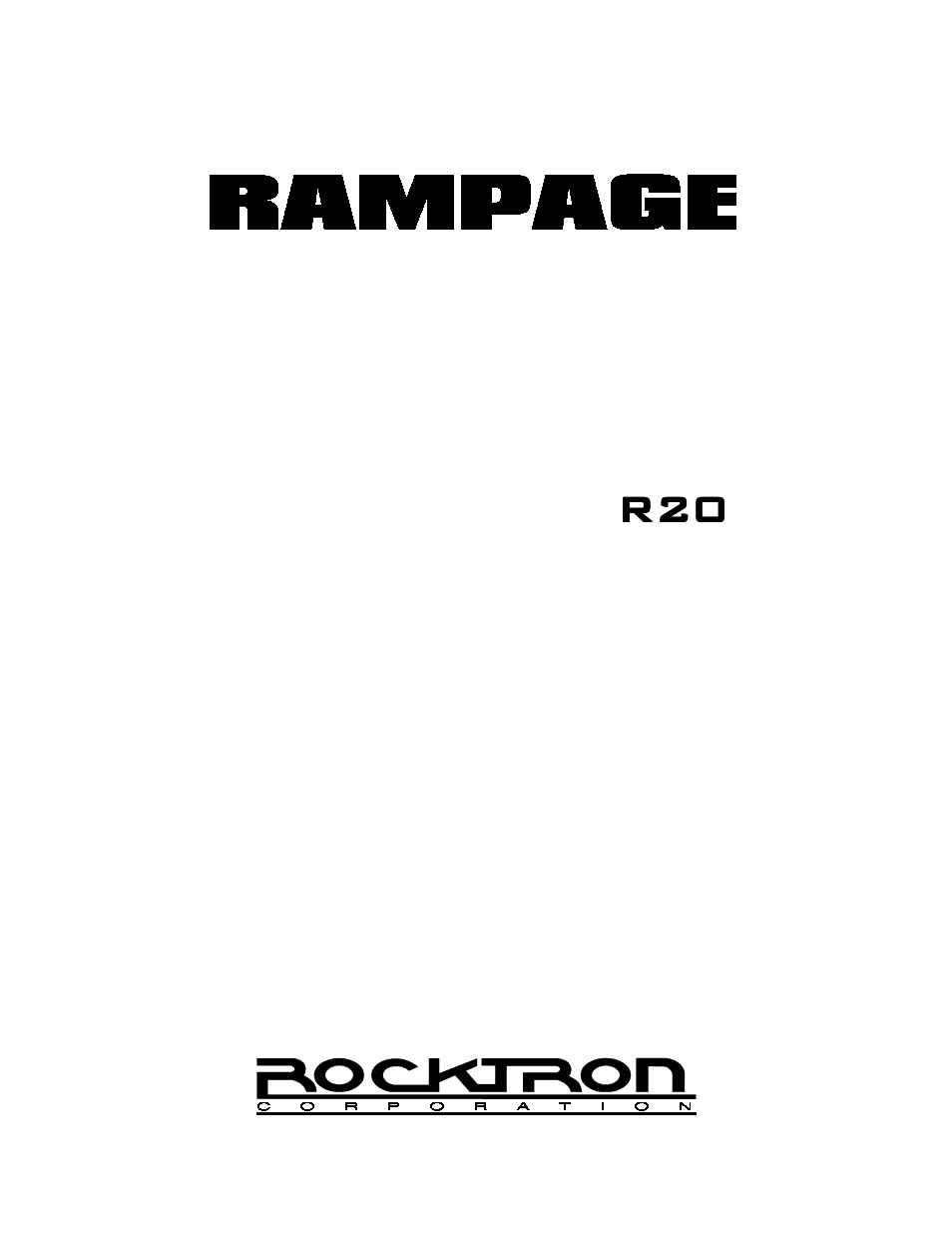 Rocktron R20 User Manual | 8 pages