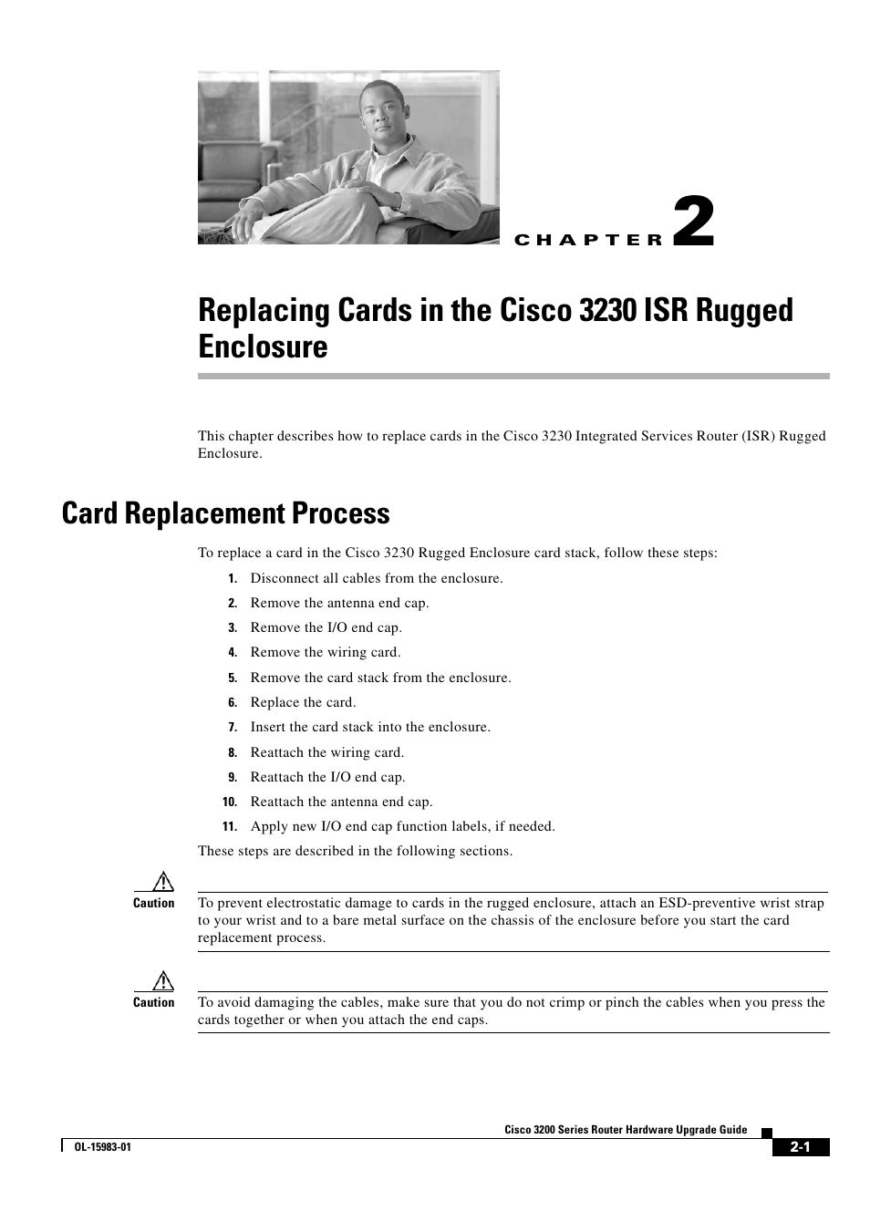 Card replacement process, C h a p t e r | Cisco 3200 Series User Manual | Page 17 / 60