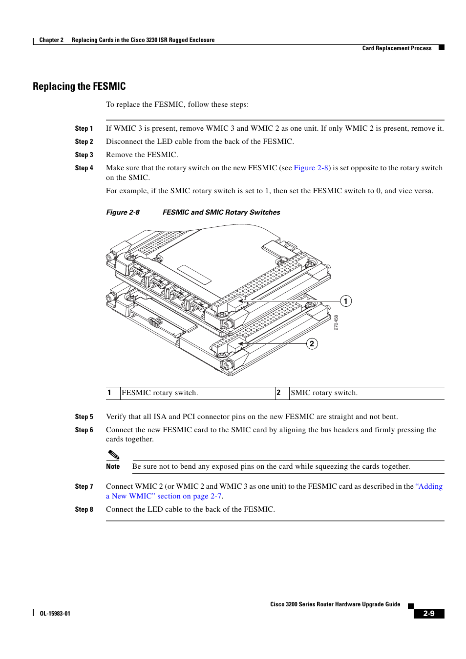 Replacing the fesmic | Cisco 3200 Series User Manual | Page 25 / 60