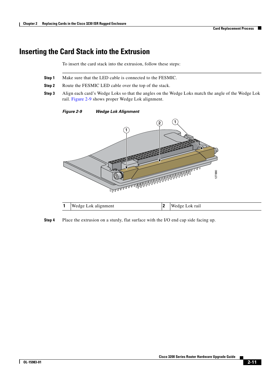 Inserting the card stack into the extrusion | Cisco 3200 Series User Manual | Page 27 / 60