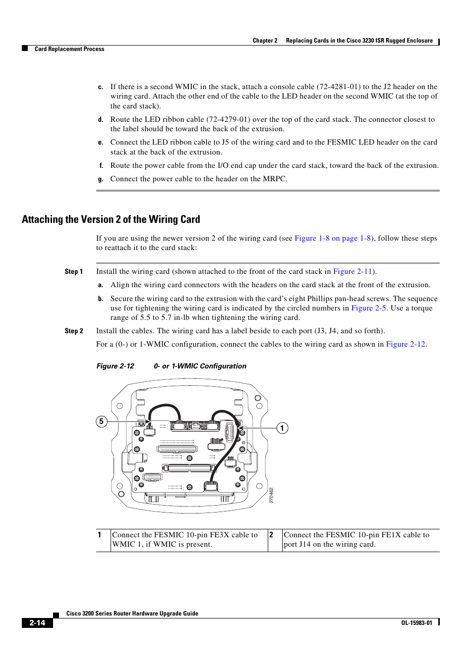 Attaching the version 2 of the wiring card | Cisco 3200 Series User Manual | Page 30 / 60
