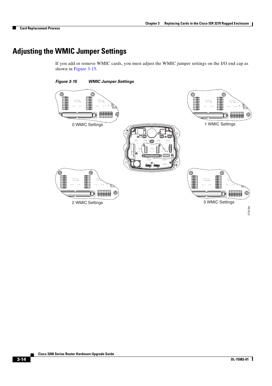 Adjusting the wmic jumper settings | Cisco 3200 Series User Manual | Page 50 / 60