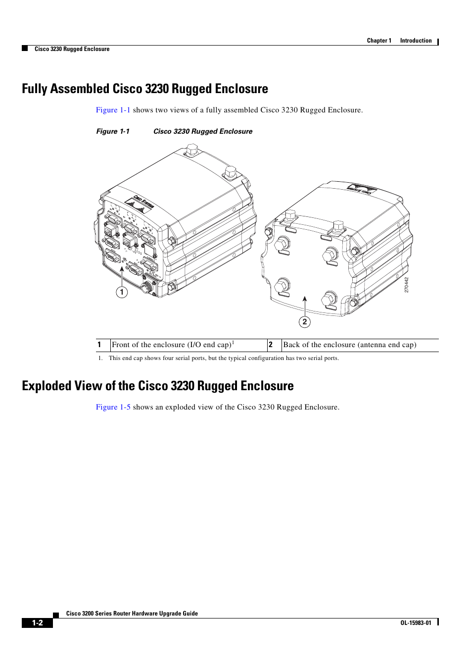 Fully assembled cisco 3230 rugged enclosure, Exploded view of the cisco 3230 rugged enclosure | Cisco 3200 Series User Manual | Page 8 / 60