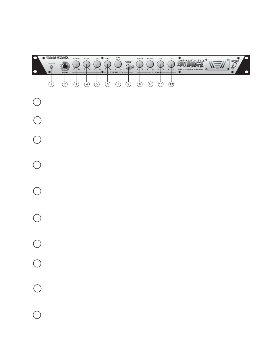 Front panel | Rocktron Gainiac 2 User Manual | Page 5 / 12