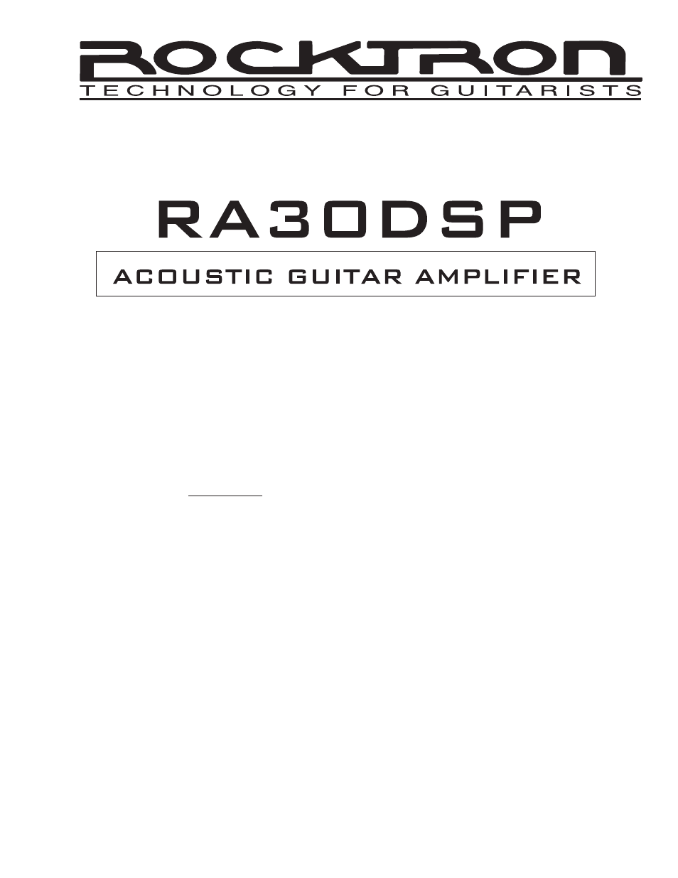 Rocktron RA30 DSP User Manual | 20 pages