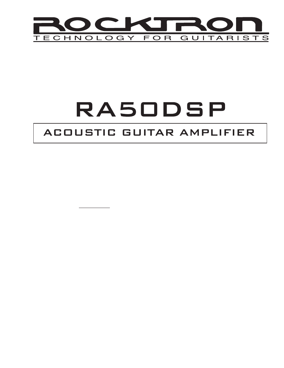 Rocktron RA50 DSP User Manual | 20 pages