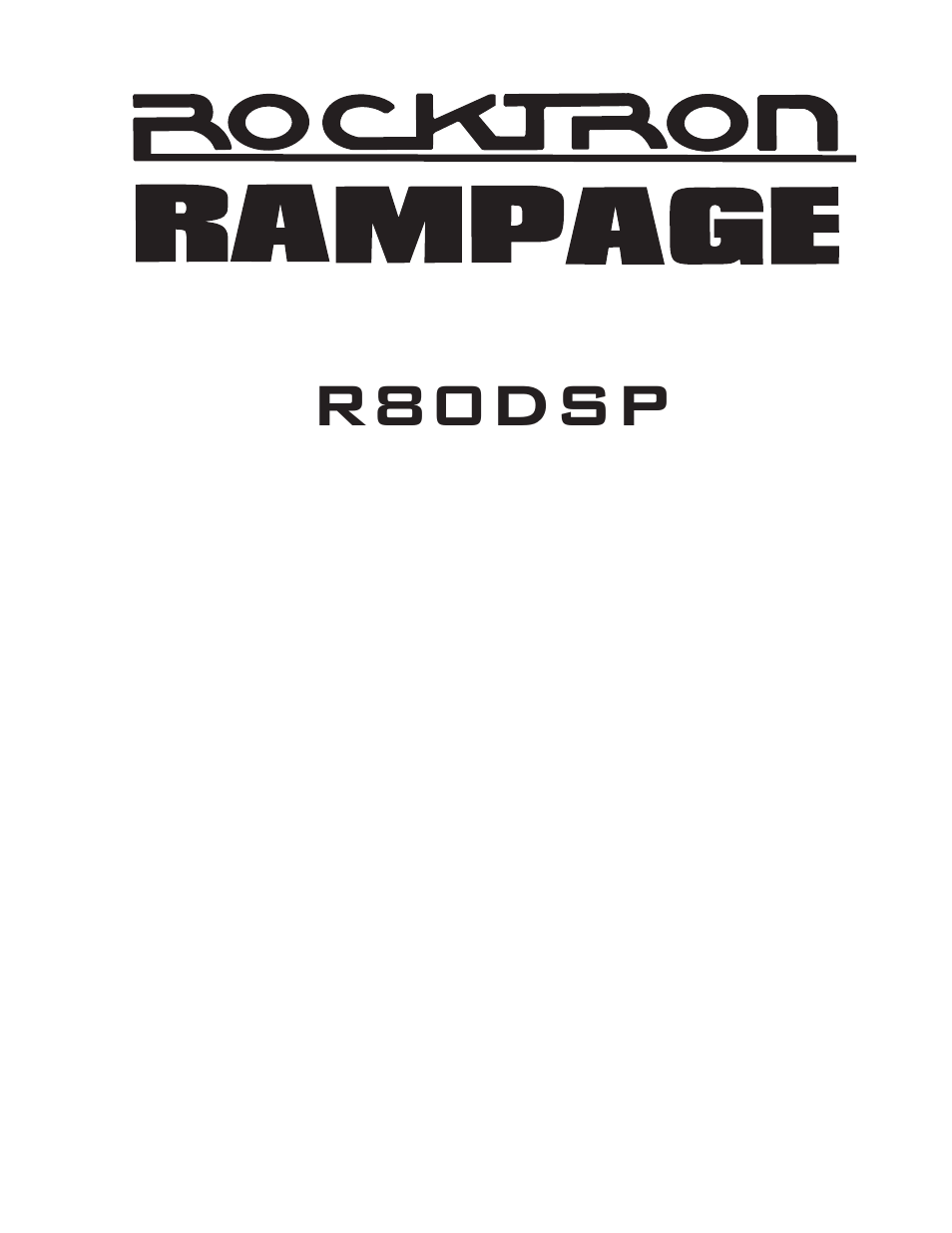Rocktron Rampage R80 DSP User Manual | 8 pages