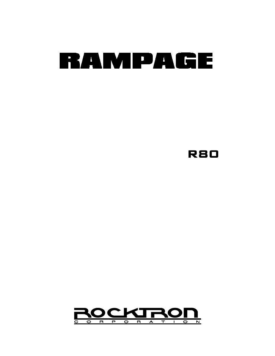 Rocktron Rampage R80 User Manual | 8 pages