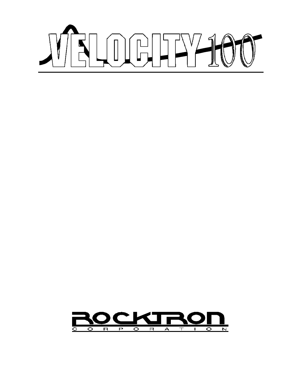 Rocktron Velocity 100 User Manual | 10 pages